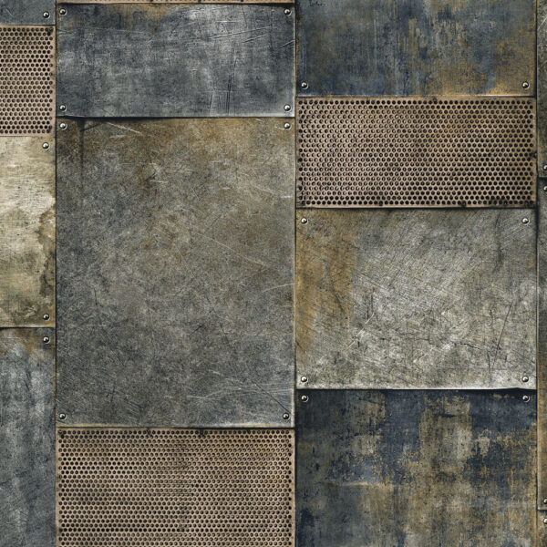 OCTAGON 1215-2 Blauw | Aging Wallpaper