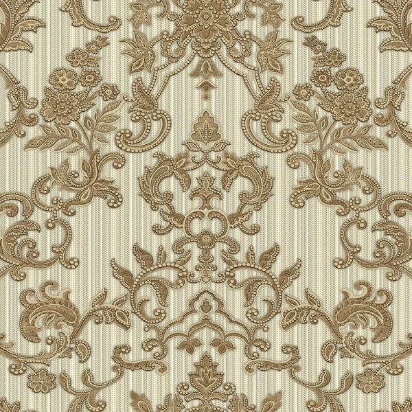 SEYYAH 1305-4 Koper, Bruin | Floral Damask Wallpaper